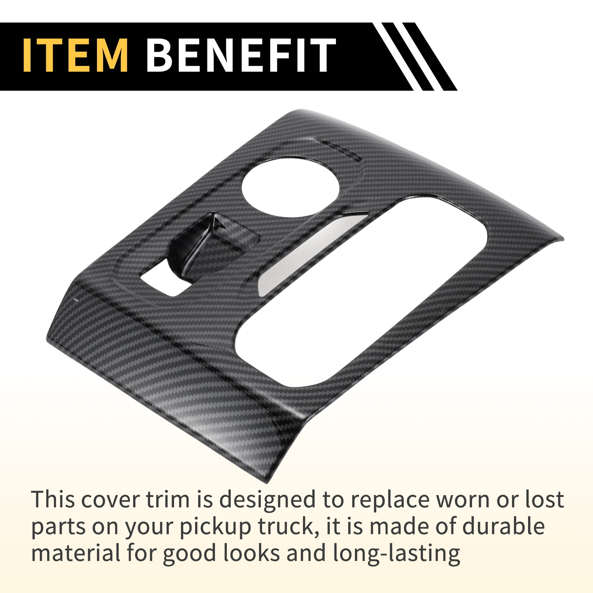 Unique Bargains Center Console Gear Shift Frame Panel Cover Trim for Chevrolet Colorado for GMC Canyon 2023-2024 Gear Shift Panel Decor Cover Sticker ABS Carbon Fiber Pattern Black