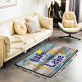 thumbnail image 2 of YST Lake House Rug Fishing Area Rug, Rustic Farmhouse Barn Door Carpet Wooden Stripes Texture Non Shedding Washable Decorative Rug For Living Room 3x5, 2 of 5