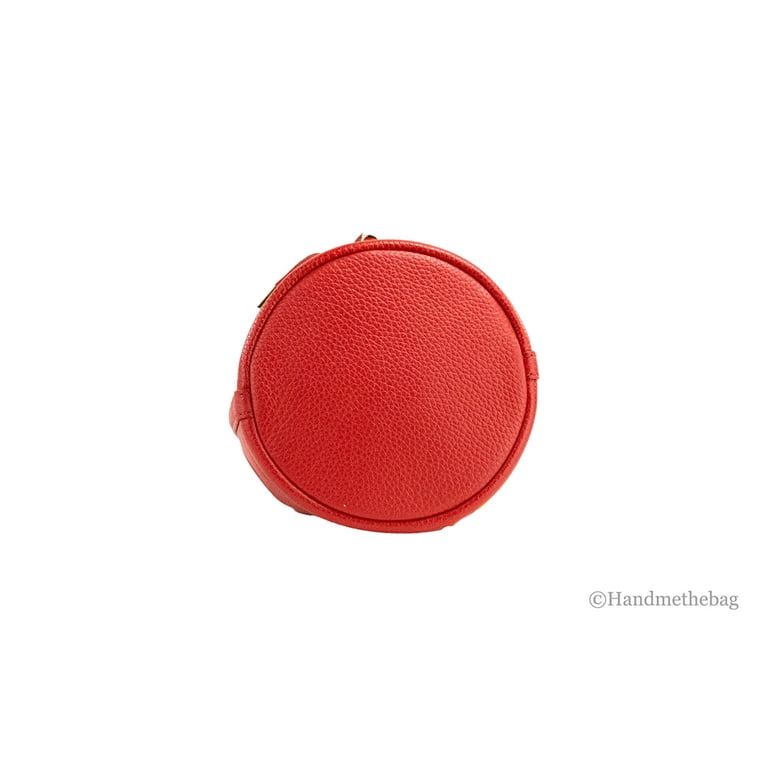 Marc Jacobs True Red Leather Micro Bucket Bag with Adjustable