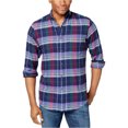 thumbnail image 1 of Club Room Mens Plaid Button Up Shirt, Purple, Small, 1 of 1