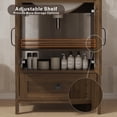 thumbnail image 3 of KIGOTY 24" Modern Bathroom Vanity with Ceramic Basin, Free Standing Bathroom Storage Cabinet with with 2 Soft-Closing Doors and 1 Drawer, Brown, 3 of 7