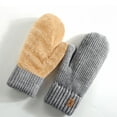 thumbnail image 2 of HNMKIU Winter Thermal Knitted Mittens Double Layer Thickened Insulation for Outdoor Cold Weather Activities Grey,One Size, 2 of 3