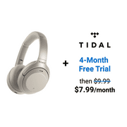 Sony WH1000XM3 Bluetooth Wireless Headphones (Silver) with Google Assistant + TIDAL Premium 4-Month FREE Trial