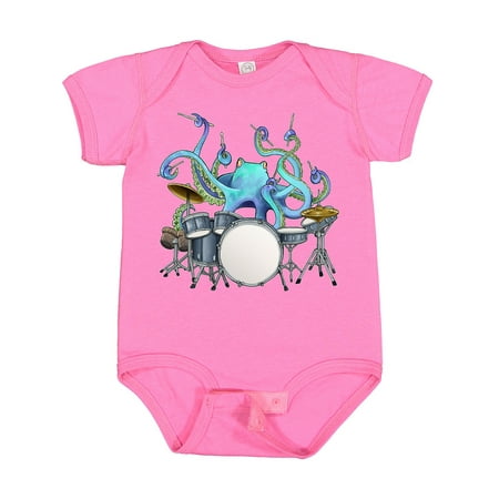 

Inktastic Cute Blue Octopus Drumming Gift Baby Boy or Baby Girl Bodysuit
