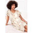 thumbnail image 2 of Ekouaer Women' Satin Silk Teddy Bear Nightgown Loose Sleepwear Printed Nightshirt Short Sleeve Sleep Dress, 2 of 6