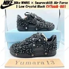 Nike WMNS × Swarovski? Air Force 1 Low Crystal Black CV7668-001 Women's Size