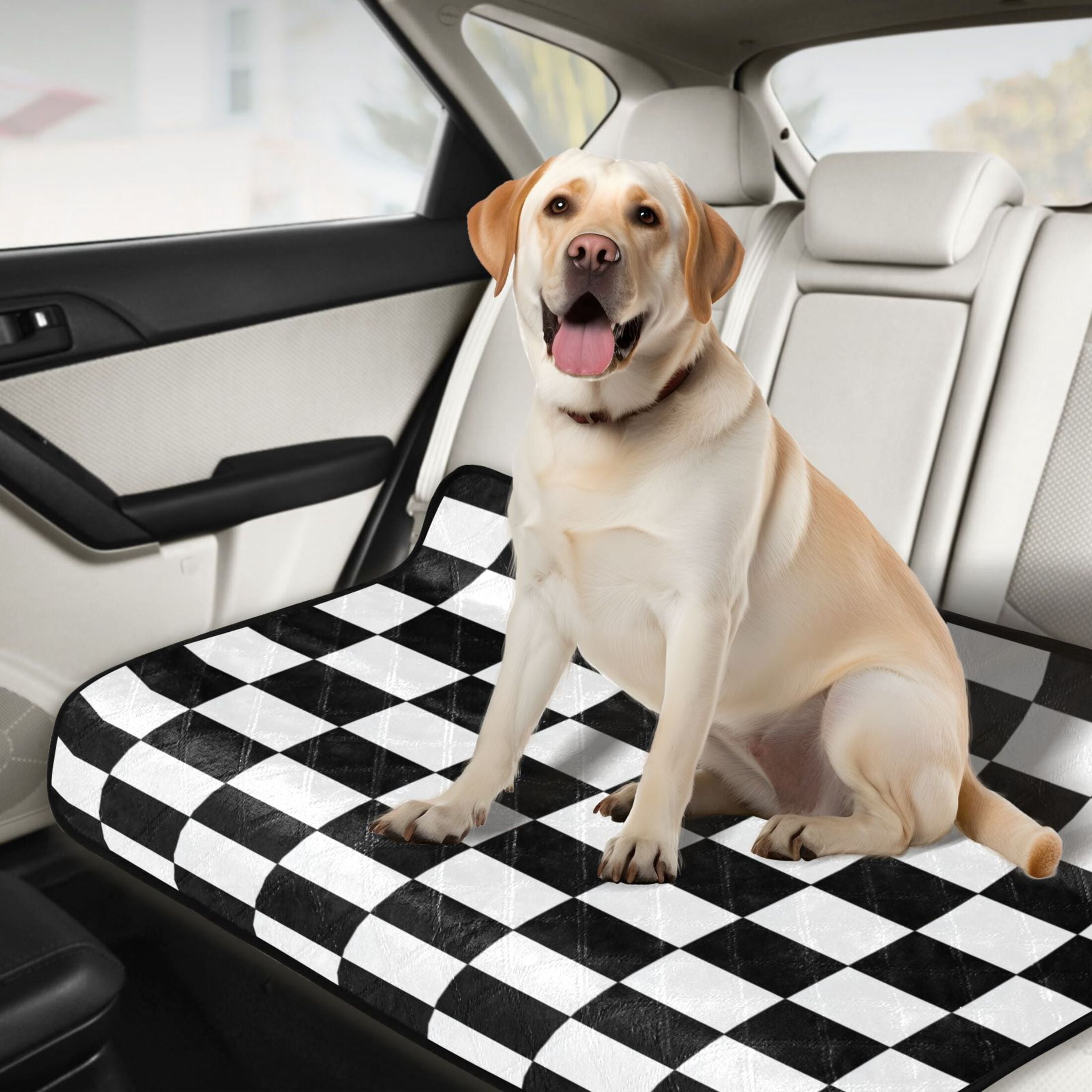 Washable Pet Pee Pads with Super Absorbent Reusable Training Pads for Dogs & Cats Black and White Check