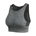 thumbnail image 4 of Clearance!Women Breathable Mesh Sports Bras Shockproof Padded Athletic Running Bra Solid Seamless Fitness Yoga Sport Tops Vest ,Gray , S, 4 of 7