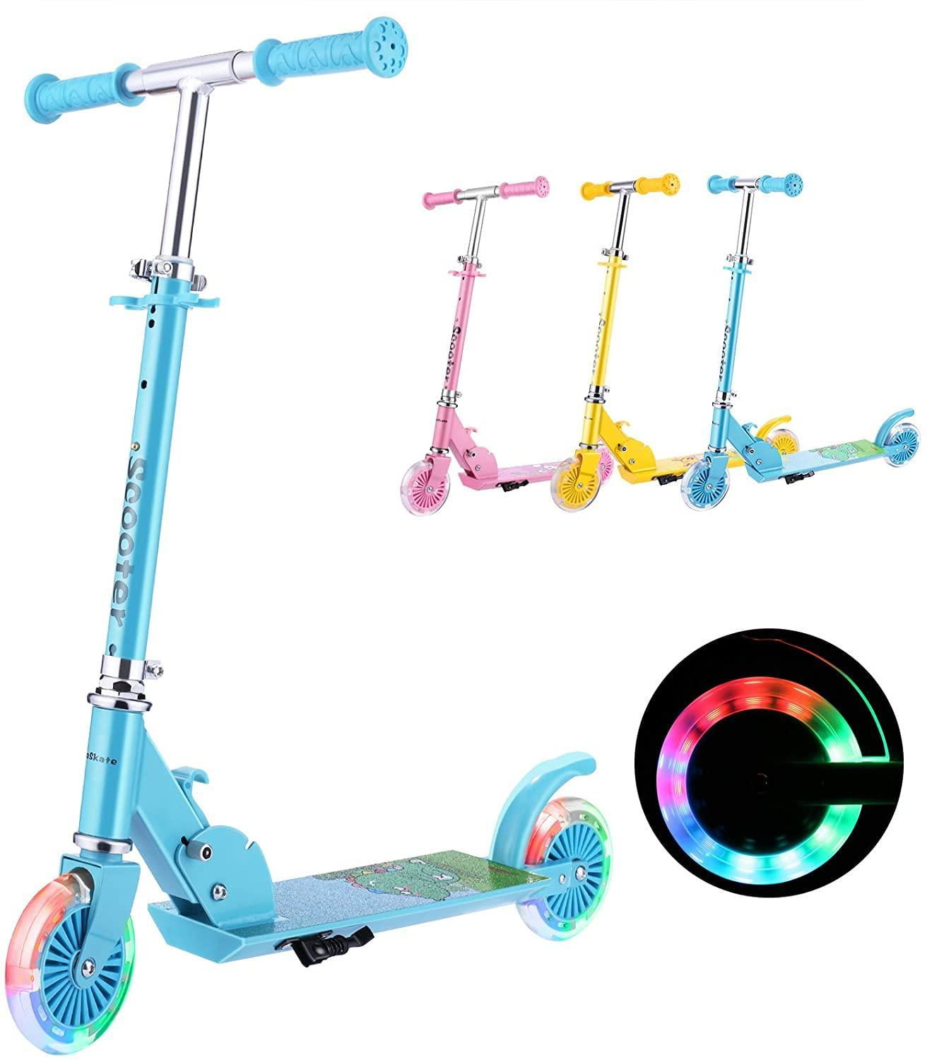 Details about   Kids Kick Scooter LED Flashing Wheels Child Girls Boys Gift Adjustable B s e 79 