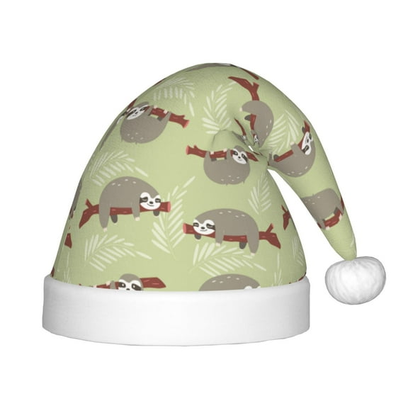 Rateoe Twig Sloth Santa Hat Confortable Christmas Hat for Christmas Party Favors Fit for Kids