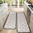 thumbnail image 4 of Kitchen Rugs Sets Of 2,Beige Baseballs with Hearts Pattern Anti Fatigue Kitchen Mat Rugs Non Slip Washable,Decorative Kitchen Floor Mats for Kitchen,Sink,Laundry,17"x47"+17"x47", 4 of 5