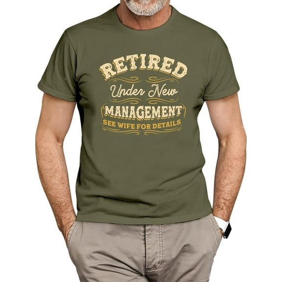 Smartprints Mens Graphic Tee - Retired Under New Management - Regular Fit 100% Cotton