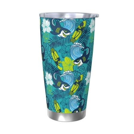 

Goofa Shark And Leaves for 20 oz Skinny Tumbler Stainless Steel Coffee Mug Slim Vacuum Insulated Travel Cup Car Cup-Without Straw