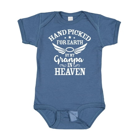 

Inktastic Handpicked for Earth by My Granpa in Heaven with Angel Wings Gift Baby Boy or Baby Girl Bodysuit