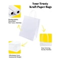 thumbnail image 3 of Bolsas de regalo en caja de 100 unidades de papel kraft blanco de 15 x 8 x 21 cm, 3 of 7