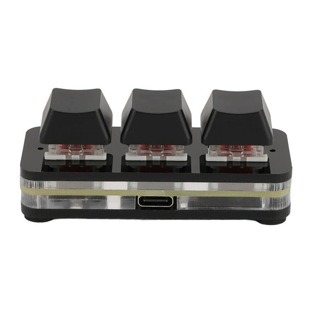 Clavier Mini à 3 Touches, Clavier Mécanique Filaire USB‐C RVB Programmable Personnalisé pour Jeux avec Interrupteur Rouge pour le Travail de Bureau