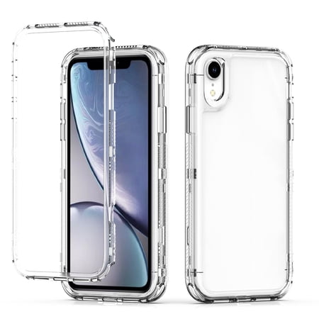 Compatible for iPhone XR Clear Case, Slim Thin Transparent Anti-Yellowing Scratch Resistant Shockproof Triple-Layers Protective Crystal Clear Cover for iPhone XR, Clear