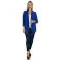 thumbnail image 5 of Simply Ravishing Women's Basic Assymetrical 3/4 Sleeve Open Drape Cardigan, 2X, Royal, 5 of 5