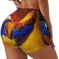 thumbnail image 2 of Naloa Colorful Rooster Biker Shorts for Women Seamless Scrunch Short Women’s Yoga Shorts for Gym Running Sport Shorts - X-Large, 2 of 9