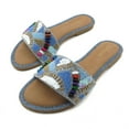 thumbnail image 4 of Women's Beaded Slid Sandal Crystal Rhinestone Embellished Multi-Color Gemstone, 4 of 5