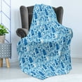 thumbnail image 4 of Dutch Soft Flannel Fleece Throw Blanket, Elements from Nature and Architecture of Netherlands in Blue Tones, Cozy Plush for Indoor and Outdoor Use, 50" x 60", Pale Blue Navy Blue, by Ambesonne, 4 of 5