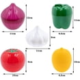 thumbnail image 2 of 5 Pcs Green Pepper, Lemon, Garlic, Tomato & Onion Food Savers Fruit Vegetable Storage Containers/ Keeper/Holder/Box for Fridge,Reusable Plastic Refrigerator Vegetable Crisper,BPA FREE, 2 of 7