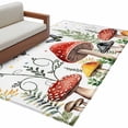 thumbnail image 2 of Rectangle Area Rug 3x5ft,Farm Mushroom Butterfly Stars Washable Carpet Non-Slip Runner Accent Rugs Indoor Floor Mat for Bedroom Living Room Decor,Green Leaves Herb, 2 of 9