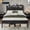 Black, variant on Merluxy 42.5"H Twin Size Bed Frame with Storage Headboard & Charging Station, Industrial Metal Platform Bed with Large Under-Bed Storage, Rustic Grey