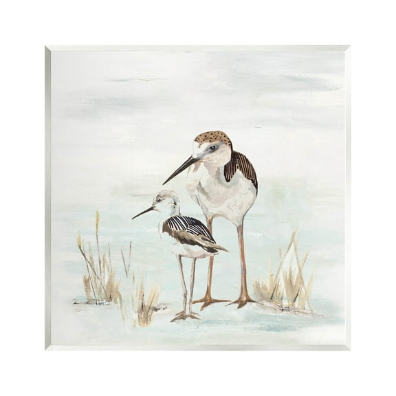 Sandpipers Duo Coastal Beach Bird Animals & Insects Graphic Art Unframed Art Print Wall Art