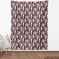 thumbnail image 3 of Ambesonne Retro Fabric by the Yard Upholstery, Casual Clothing Cartoon Style, 2 Yards, Vermilion White and Grey, 3 of 4