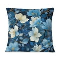 thumbnail image 3 of Designart "Serene Blue White Floral Bliss III" Floral Printed Throw Pillow, 3 of 5