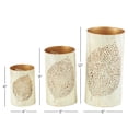 thumbnail image 5 of DecMode 3 Holder Gold Metal Leaf Cutout Decorative Candle Lantern with Gold Interior, Set of 3, 5 of 11