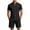 Black, variant on Maqroz 2 Piece Linen Shorts Set for Men Button Down Short Sleeve Shirt Elastic Waist Shorts Fashion Solid Casual Breathable Daily Wear with Pockets