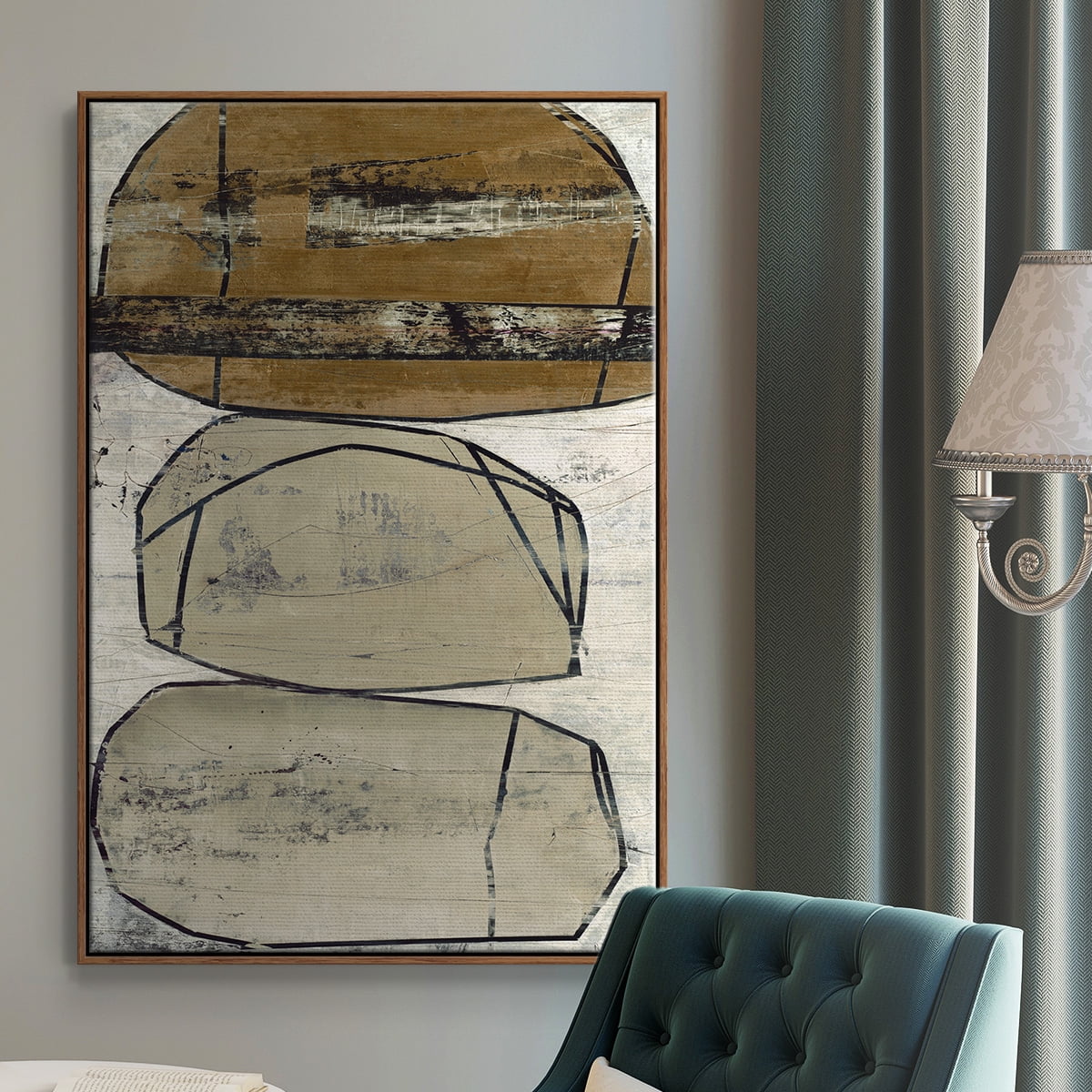 Dim Sum I Framed Premium Gallery Wrapped Canvas - Ready to Hang - 17 x 25 - Walnut Floating Frame