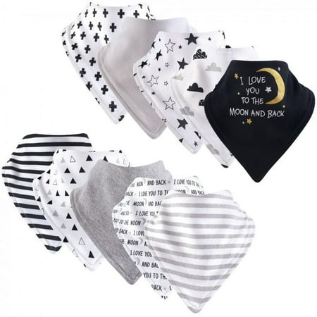 UPC: 0660168560275 | Hudson Baby Infant Cotton Bandana Bibs 10pk  Moon And Back  One Size