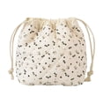 thumbnail image 2 of EGNMCR Floral Drawstring Makeup Bag Printed Drawstring Storage Bag Large Capacity Makeup Bag polyester storage b ag, 2 of 6
