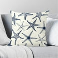 thumbnail image 2 of Navy Blue Starfish Pillow Covers 18X18 Inch Set of 2 Beach Ocean Coastal Decorative Square Pillow Cases Summer Nautical Cotton Linen Cushion Case Home Decor for Sofa Couch Bedroom Outdoor, 2 of 5
