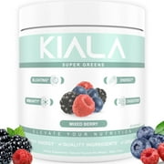 Kiala Nutrition Super Greens - Organic Greens Powder to Reduce Bloat, Support Gut Health, Boost Immunity, Healthy Digestion for Women - Antioxidant Support - Spirulina - Chlorella - Mixed Berry