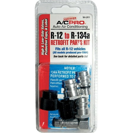 Service Port Retrofit Adapter - Certified A/C Pro VA-LH11 R-12 to R-134a Retrofit Parts Kit, Complete automotive air conditioning conversion adapter kit with 4 adapters By Interdynamics