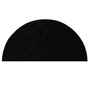 Bright House Solid Color Area Rugs Black - 24" x 48" Half Round