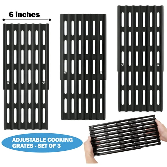 Set of 3 Brinkmann Grill Parts Pro Adjustable 6 inch Universal Replacement BBQ Grill Cooking Grate