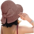 thumbnail image 2 of Sun Hat Foldable Wide Brim Summer Beach Hat UV Protection Straw Hat with Bowknot for Women Girls, 2 of 6
