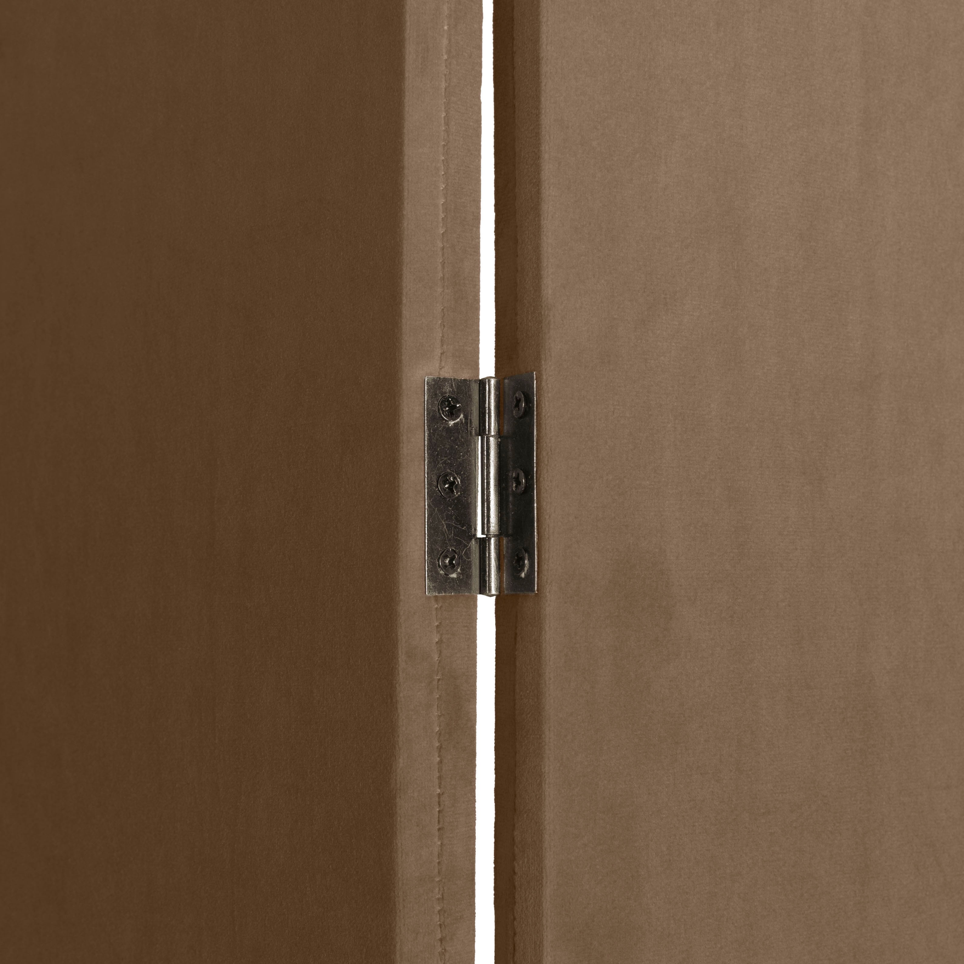 6 ft. Modern Arch Velvet Room Divider Brown 3 Panel