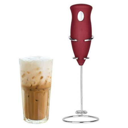 GLiving  High Powered Milk Frother Handheld Foam Maker for Lattes-Electric Whisk Drink Mixer for Bulletproof Coffee, Mini Blender and Foamer Perfect for Cappuccino, Frappe, Matcha, Hot Chocolate (Best Blender For Hot Coffee)