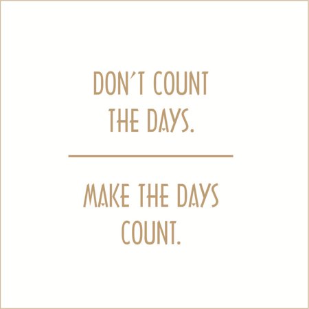 Don't Count the Days, Make the Days Count Vinyl Quote - Small - Latte