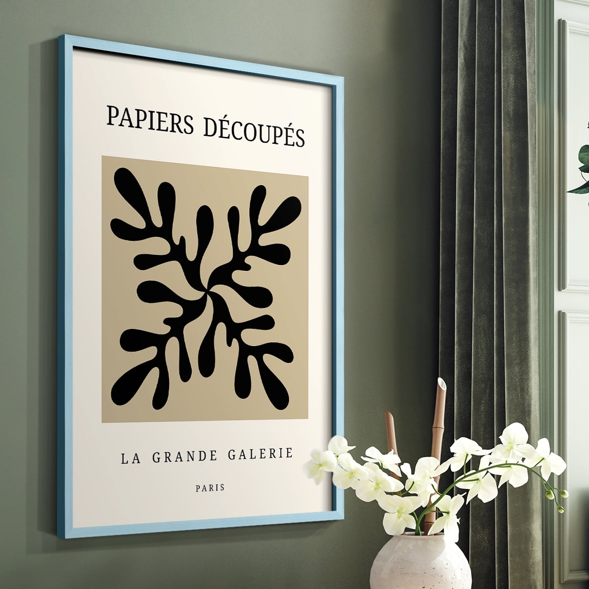 Matisse CCCXCIX in Blue Solid Wood 22 x 28 Framed Print