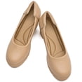 thumbnail image 6 of DADAWEN Women's Pumps Platform Chunky Heel Slip-On Dressy Shoes Nude 7US, 6 of 6