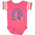 thumbnail image 3 of Inktastic 3-21 World Down Syndrome Day Blue and Yellow Rainbow Ribbon Boys or Girls Baby Bodysuit, 3 of 5