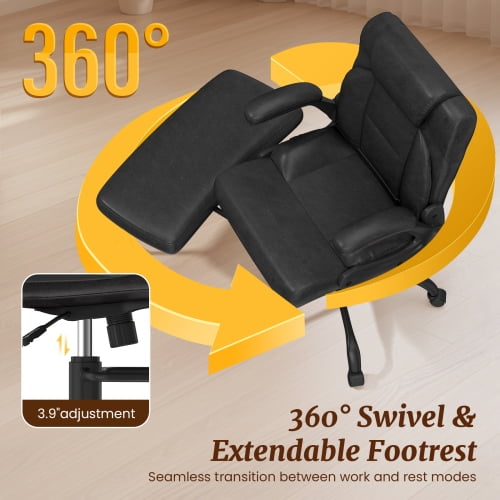 Cross Legged Office Chair with Flip-Up Arms, Height Adjustable Swivel Ergonomic Chair for ADHD, Home Office Relaxing