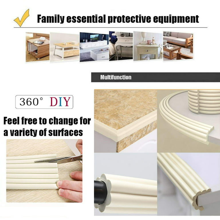 6.5 ft Multifunctional Extra Wide & Thick Baby Safety Bumper Soft Edge  Protectors Foam for Furniture Stairs Fireplace Windowsill Coverage Guard  Includes Double Sided Tape (Brown) 